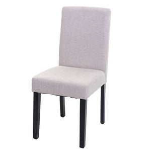 Esszimmerstuhl Küchenstuhl Stoff creme-beige dunkle Beine