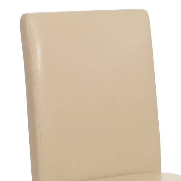 Esszimmerstuhl Küchenstuhl Leder creme dunkle Beine