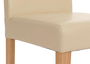 Esszimmerstuhl Küchenstuhl Leder creme helle Beine