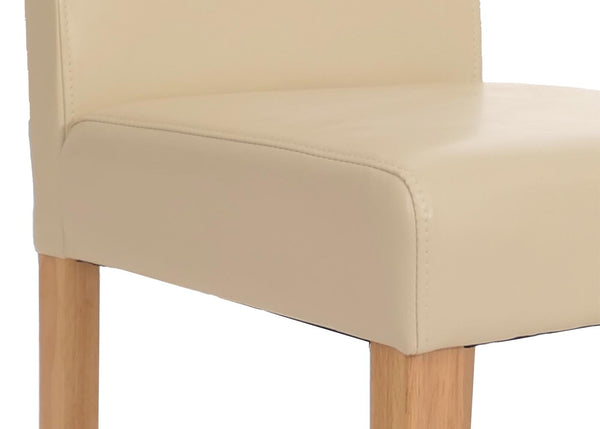 Esszimmerstuhl Küchenstuhl Leder creme helle Beine