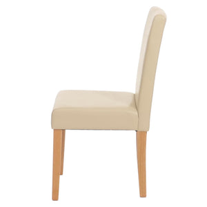 Esszimmerstuhl Küchenstuhl Leder creme helle Beine