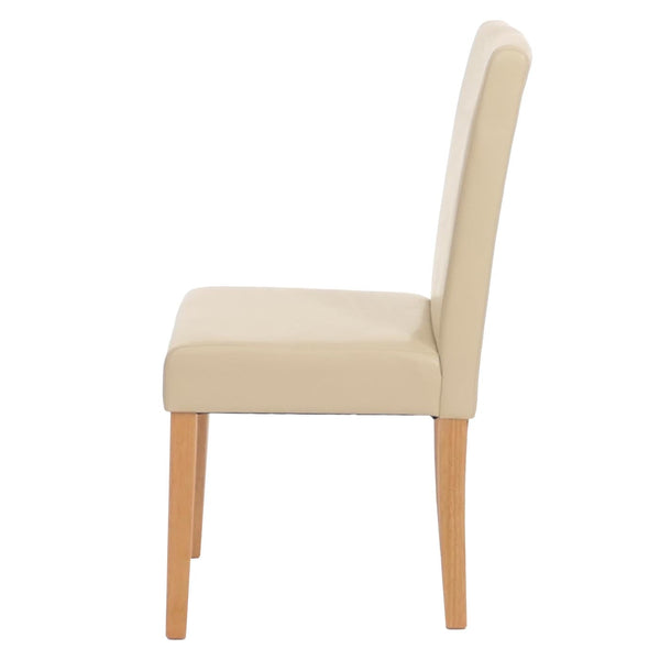 Esszimmerstuhl Küchenstuhl Leder creme helle Beine