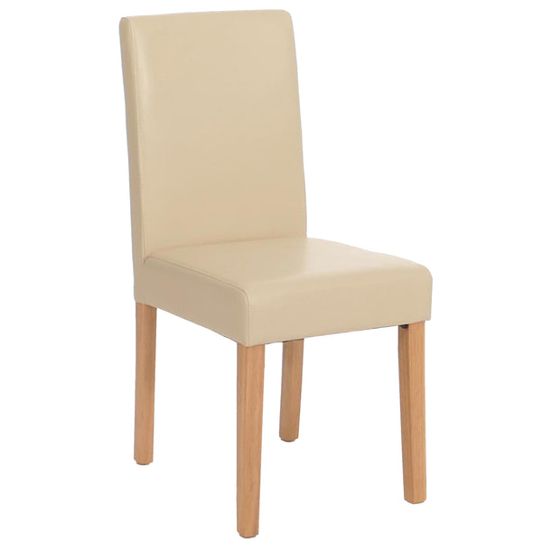 Esszimmerstuhl Küchenstuhl Leder creme helle Beine