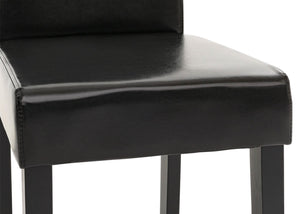 Esszimmerstuhl Küchenstuhl Leder schwarz dunkle Beine