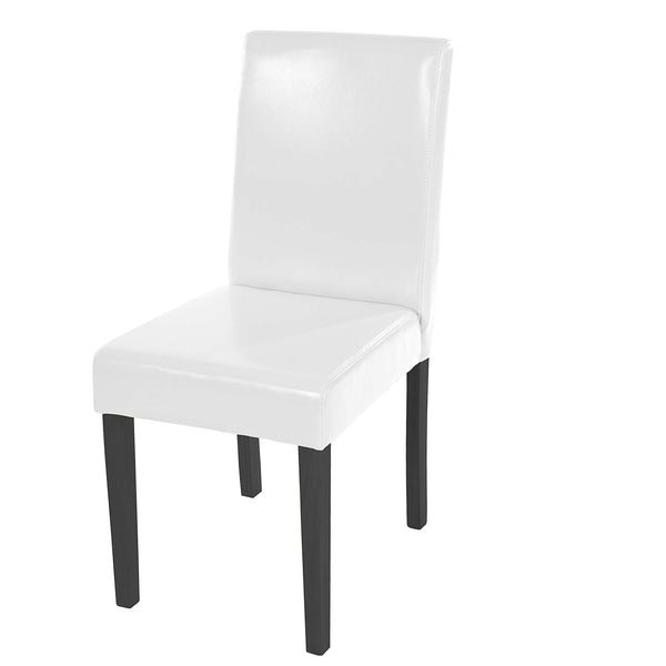 Esszimmerstuhl Küchenstuhl Leder weiss dunkle Beine