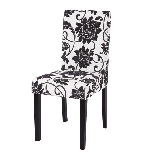 Esszimmerstuhl Küchenstuhl Stoff Jacquard schwarz dunkle Beine
