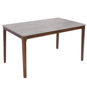 Esszimmertisch Esstisch Massivholz HDF Laminat 135x80cm Beton-Optik braune Beine