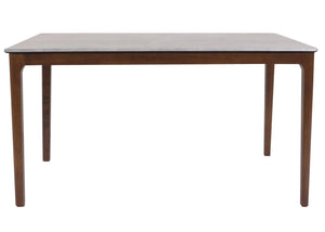 Esszimmertisch Esstisch Massivholz HDF Laminat 135x80cm Beton-Optik braune Beine