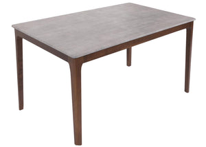 Esszimmertisch Esstisch Massivholz HDF Laminat 135x80cm Beton-Optik braune Beine