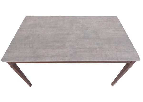 Esszimmertisch Esstisch Massivholz HDF Laminat 135x80cm Beton-Optik braune Beine