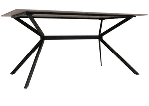 Esszimmertisch Esstisch Sinterstein Metall 160cm Marmor-Optik grau