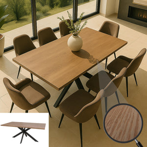 Esszimmertisch Küchentisch Esstisch Industrial MDF Metall 180cm Walnuss-Optik