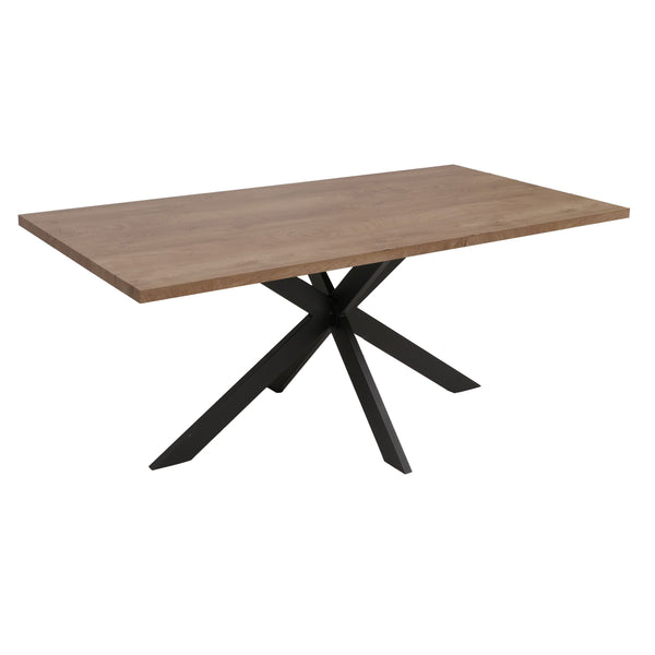 Esszimmertisch Küchentisch Esstisch Industrial MDF Metall 180cm Walnuss-Optik