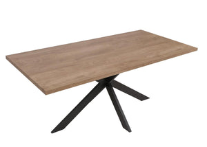 Esszimmertisch Küchentisch Esstisch Industrial MDF Metall 180cm Walnuss-Optik