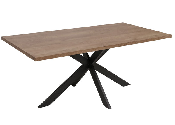 Esszimmertisch Küchentisch Esstisch Industrial MDF Metall 180cm Walnuss-Optik