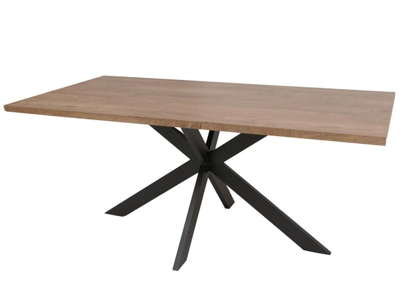 Esszimmertisch Küchentisch Esstisch Industrial MDF Metall 180cm Walnuss-Optik