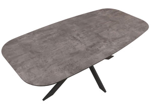 Esszimmertisch Esstisch MDF Metall 200x100cm graue Stein-Optik