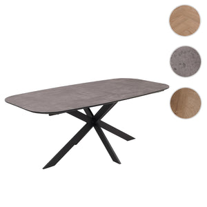 Esszimmertisch Esstisch MDF Metall 200x100cm graue Stein-Optik