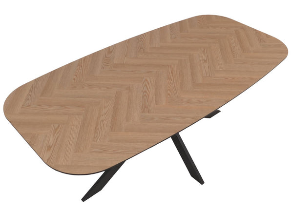 Esszimmertisch Esstisch MDF Metall 200x100cm helle Eiche-Optik