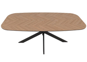Esszimmertisch Esstisch MDF Metall 200x100cm helle Eiche-Optik