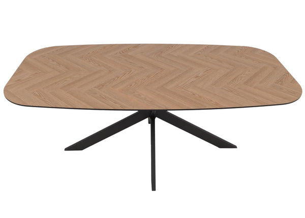 Esszimmertisch Esstisch MDF Metall 200x100cm helle Eiche-Optik