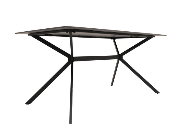 Esszimmertisch Esstisch Sinterstein Metall 160cm Marmor-Optik schwarz-gold