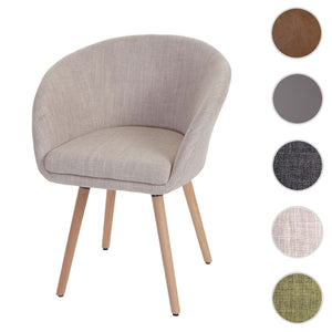 Esszimmerstuhl Küchenstuhl Retro 50er Jahre Textil creme/grau