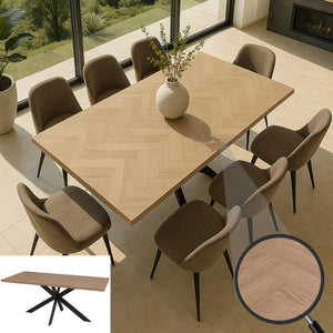 Esszimmertisch Küchentisch Esstisch Industrial MDF Metall 180cm helle Eiche-Optik