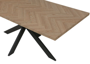 Esszimmertisch Küchentisch Esstisch Industrial MDF Metall 180cm helle Eiche-Optik