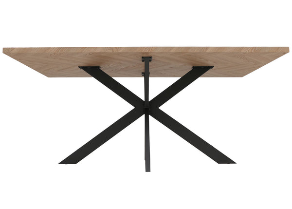 Esszimmertisch Küchentisch Esstisch Industrial MDF Metall 180cm helle Eiche-Optik