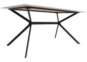 Esszimmertisch Esstisch Sinterstein Metall 160cm Marmor-Optik weiss