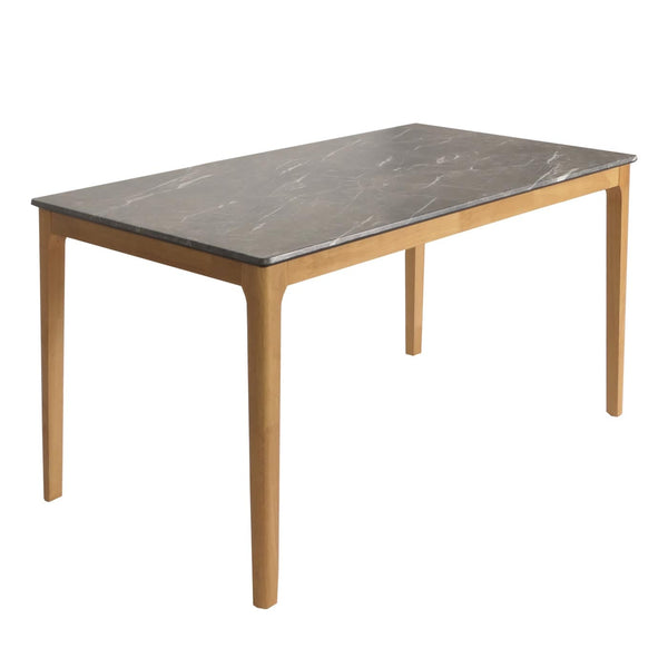Esszimmertisch Esstisch Massivholz HDF Laminat 135x80cm Marmoroptik helle Beine