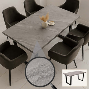 Esszimmertisch Küchentisch Esstisch Industrial MDF Metall 160x90cm Marmor-Optik grau