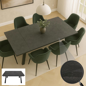Esszimmertisch Esstisch Ausziehtisch Sinterstein 160-242x91cm Marmor-Optik grau