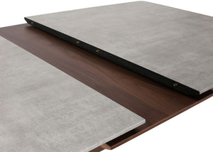 Esszimmertisch Esstisch ausziehbar 160-200x90cm Beton-Optik braune Beine