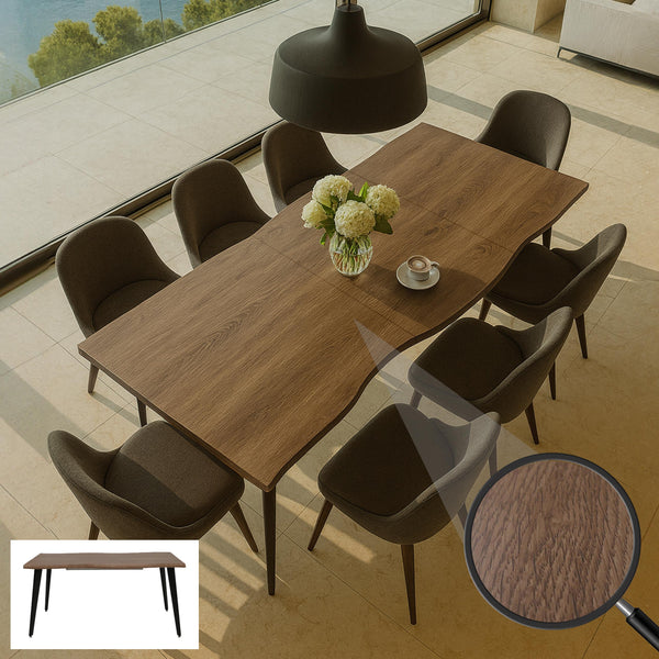 Esszimmertisch Ausziehtisch Esstisch Eisen MDF 160-220cm helle Eiche-Optik