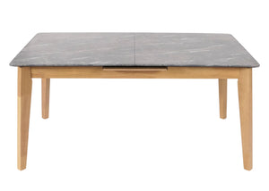 Esszimmertisch Esstisch ausziehbar 160-200x90cm Marmoroptik helle Beine