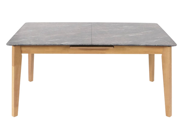 Esszimmertisch Esstisch ausziehbar 160-200x90cm Marmoroptik helle Beine