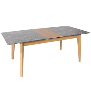 Esszimmertisch Esstisch ausziehbar 160-200x90cm Marmoroptik helle Beine