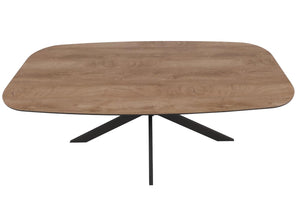 Esszimmertisch Esstisch MDF Metall 200x100cm Walnuss-Optik