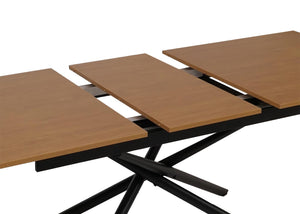 Esszimmertisch Ausziehtisch Esstisch Eisen MDF 160-200x90cm Walnuss-Optik