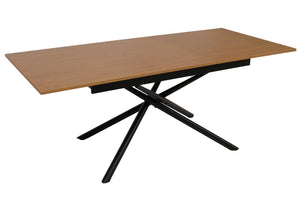 Esszimmertisch Ausziehtisch Esstisch Eisen MDF 160-200x90cm Walnuss-Optik