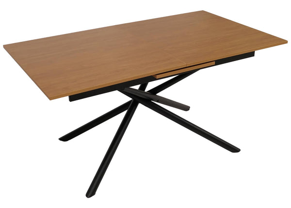 Esszimmertisch Ausziehtisch Esstisch Eisen MDF 160-200x90cm Walnuss-Optik