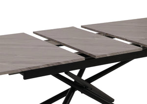 Esszimmertisch Ausziehtisch Esstisch Eisen MDF 160-200x90cm Marmor-Optik grau