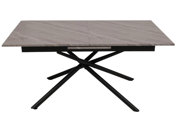 Esszimmertisch Ausziehtisch Esstisch Eisen MDF 160-200x90cm Marmor-Optik grau