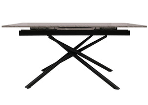 Esszimmertisch Ausziehtisch Esstisch Eisen MDF 160-200x90cm Marmor-Optik grau