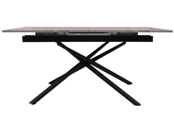Esszimmertisch Ausziehtisch Esstisch Eisen MDF 160-200x90cm Marmor-Optik grau