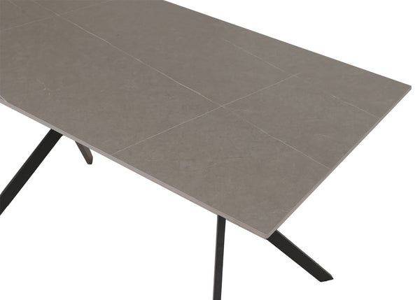 Esszimmertisch Esstisch Sinterstein Metall 120cm Marmor-Optik grau