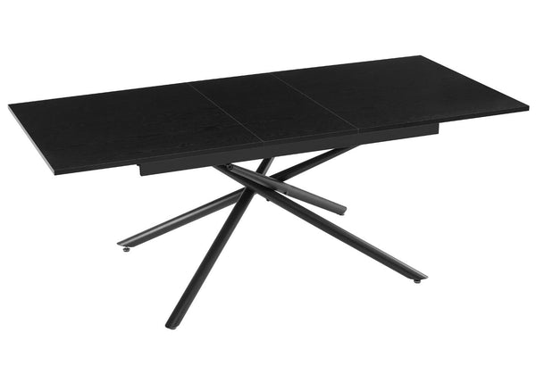 Esszimmertisch Ausziehtisch Esstisch Eisen MDF 160-200x90cm Stein-Optik schwarz