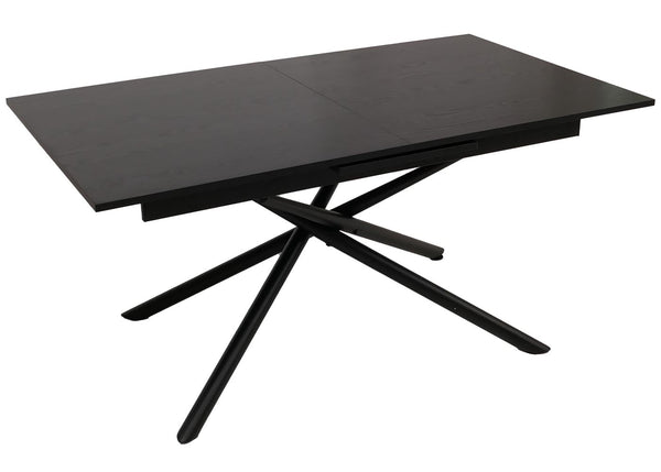 Esszimmertisch Ausziehtisch Esstisch Eisen MDF 160-200x90cm Stein-Optik schwarz